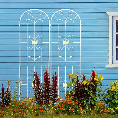 Loheer 4 Pack Metal Garden Trellis for Climbing Plants Outdoor Flower Support
