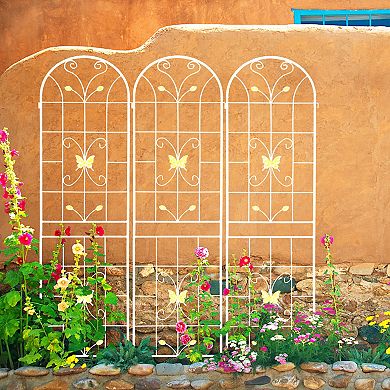 Loheer 4 Pack Metal Garden Trellis for Climbing Plants Outdoor Flower Support