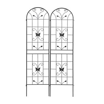 Loheer 2 Pack Metal Garden Trellis for Climbing Plants Outdoor Plant Support