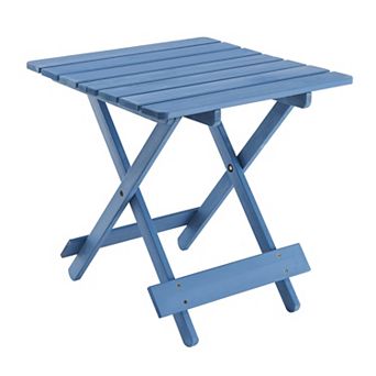 Foldable square outdoor leisure table, made of solid wood, movable dining table