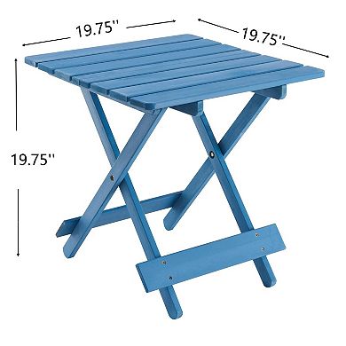Foldable square outdoor leisure table, made of solid wood, movable dining table