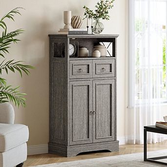 Storage Cabinet with Drawers and Adjustable Shelves,Small Cupboard for Kitchen,Living Room