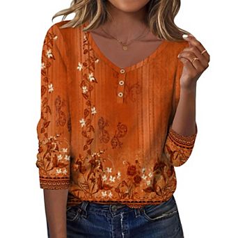 Zeagoo Women's Long Sleeve Boho Blouses, Basic V Neck Tee, Business Casual Work Tunic Tops