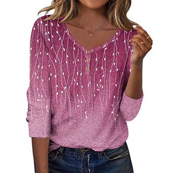 Zeagoo Women's Long Sleeve Boho Blouses, Basic V Neck Tee, Business Casual Work Tunic Tops