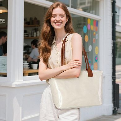 Women Nylon Tote Handbag Zipper Foldable