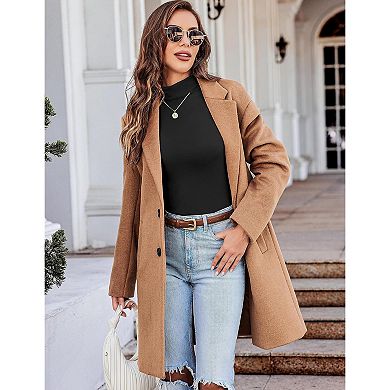 Zeagoo Women's Turtleneck Long Sleeve Crop Tops, Slim Fitting Mock Neck Layering Tees