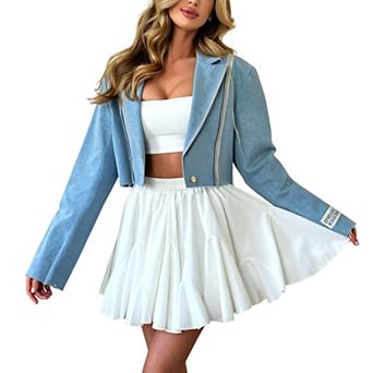 Women's Ruffled Flared Mini Skirt, High Waist Layered Streetwear Tennis Skirt