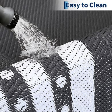 Reversible Waterproof Outdoor Rug Lightweight Plastic Mat for Patio, Deck, Backyard, Camping