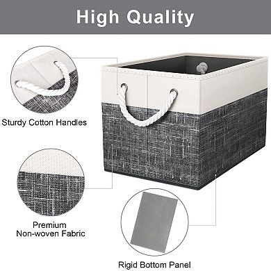 Foldable Storage Baskets Rope Handles Organizer Gift Basket