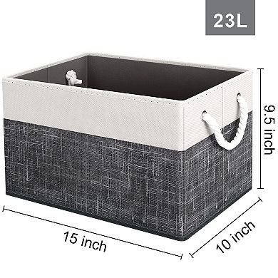 Foldable Storage Baskets Rope Handles Organizer Gift Basket