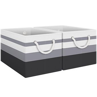 Foldable Storage Baskets Rope Handles Organizer Gift Basket