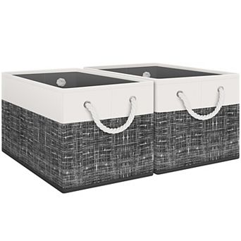 Foldable Storage Baskets Rope Handles Organizer Gift Basket