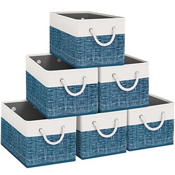 Foldable Storage Baskets Rope Handles Organizer Gift Basket