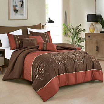 Terra Cotta & Brown Comforter Set