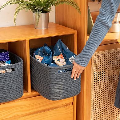 4 Pack Woven Storage Baskets with Handles Gift Basket