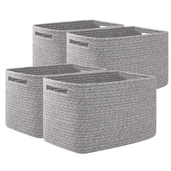 4 Pack Woven Storage Baskets with Handles Gift Basket
