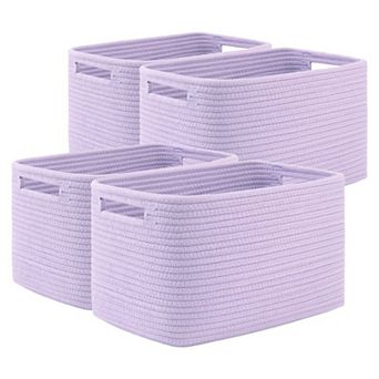 4 Pack Woven Storage Baskets with Handles Gift Basket