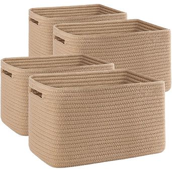 4 Pack Woven Storage Baskets with Handles Gift Basket
