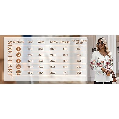Zeagoo Tops Lightweight Casual Puff Sleeve Tops for Women Fall Shirts