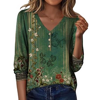 Zeagoo Tops Lightweight Casual Puff Sleeve Tops for Women Fall Shirts