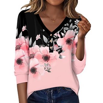 Zeagoo Tops Lightweight Casual Puff Sleeve Tops for Women Fall Shirts
