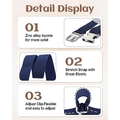 Boy Elastic Belt Zinc Alloy Buckle 2Pcs