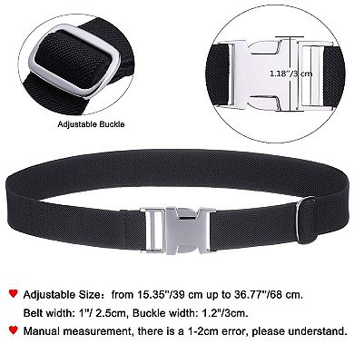 Boy Elastic Belt Zinc Alloy Buckle 2Pcs