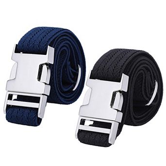 Boy Elastic Belt Zinc Alloy Buckle 2 pc