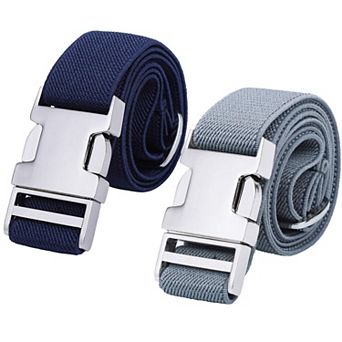 Boy Elastic Belt Zinc Alloy Buckle 2 pc