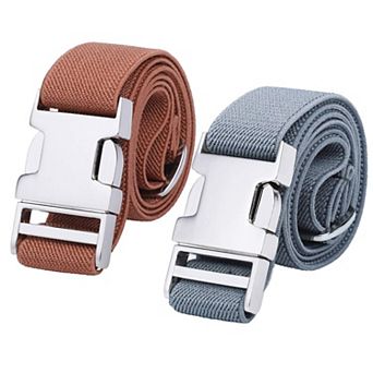 Boy Elastic Belt Zinc Alloy Buckle 2 pc