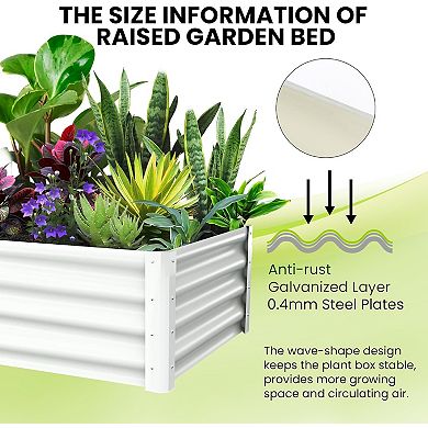 Raised Garden Bed Set of 2 Galvanized Raised Garden Bed Outdoor Large Planter Raised