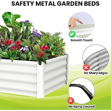 Raised Garden Bed Set of 2 Galvanized Raised Garden Bed Outdoor Large Planter Raised