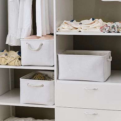 3pack Storage Bins Canvas Basket Organizer with Handles Gift Basket