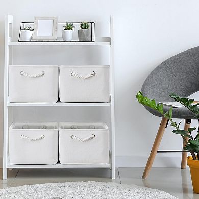 3pack Storage Bins Canvas Basket Organizer with Handles Gift Basket