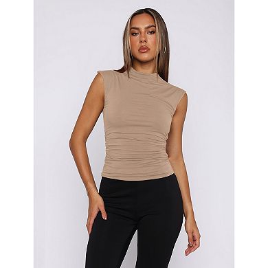 Women Turtleneck Casual Slim Fitted Tank Top
