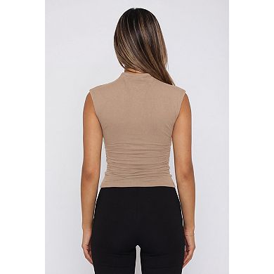 Women Turtleneck Casual Slim Fitted Tank Top