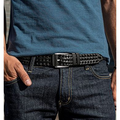 Men's Leather Braided Belt Casual Gift