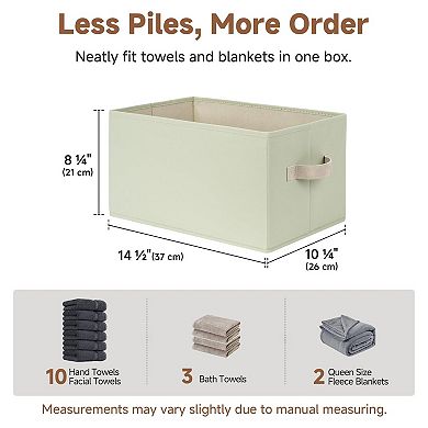 3PC Fabric Closet Organizer Storage Bin Foldable Shelf Basket