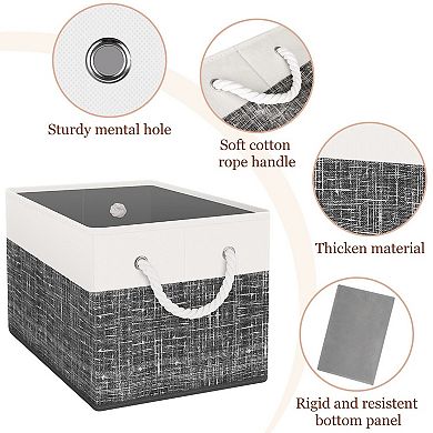 Storage Bin Collapsible Basket Rope Handles Organizing Containers Gift Basket