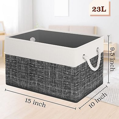 Storage Bin Collapsible Basket Rope Handles Organizing Containers Gift Basket