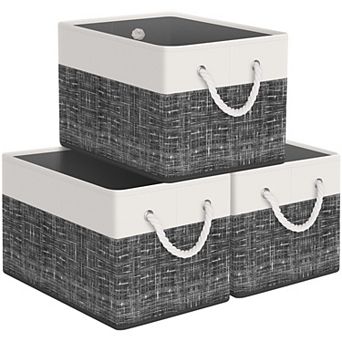 Storage Bin Collapsible Basket Rope Handles Organizing Containers Gift Basket