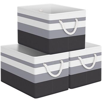Storage Bin Collapsible Basket Rope Handles Organizing Containers Gift Basket
