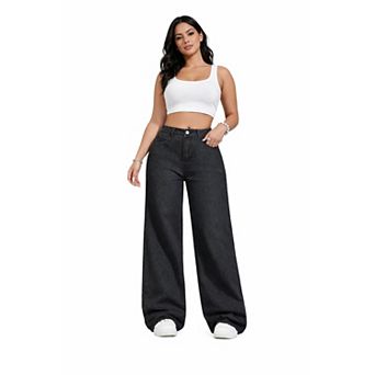 Women Loose Fit Straight Leg Jeans