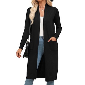 Zeagoo Women's Lightweight Long Open Front Cardigan Sweaters Casual Knit Duster Coat