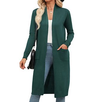 Zeagoo Women's Lightweight Long Open Front Cardigan Sweaters Casual Knit Duster Coat
