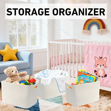 3 PACK Woven Storage Baskets Organizing Bins Home Organization Gift Basket