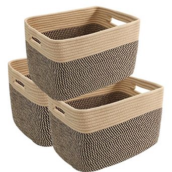 3 PACK Woven Storage Baskets Organizing Bins Home Organization Gift Basket
