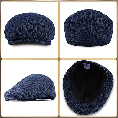 Newsboy Cap Herringbone Ivy Flat Hat 1920s Size 7 3/4