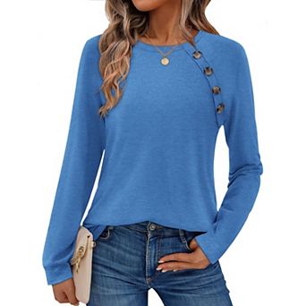 Zeagoo Women's Loose Fit Long Sleeve Crewneck Sweatshirts Casual Fall Winter Tops