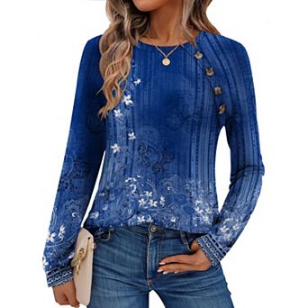 Zeagoo Women's Loose Fit Long Sleeve Crewneck Sweatshirts Casual Fall Winter Tops
